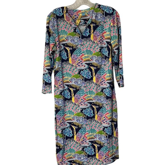 J. McLaughlin Carly Paradise Catalina Cloth Dress Women's Size Large Excellent V - Picture 1 of 4